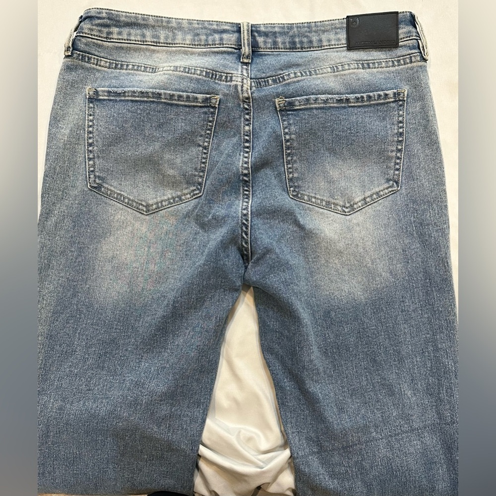 Austin Landing Gothic Crosses Flare Leg Blue Jeans - Picture 5 of 15